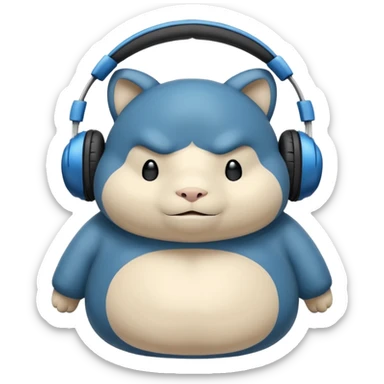 Snorlax con audífonos sticker