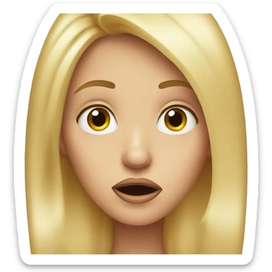 shocked blonde girl sticker