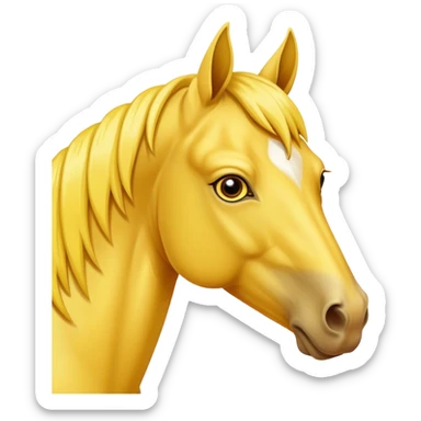 A mature all-yellow horse with its face facing the screen sticker