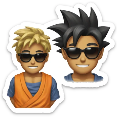 Goku in sunglasses sticker