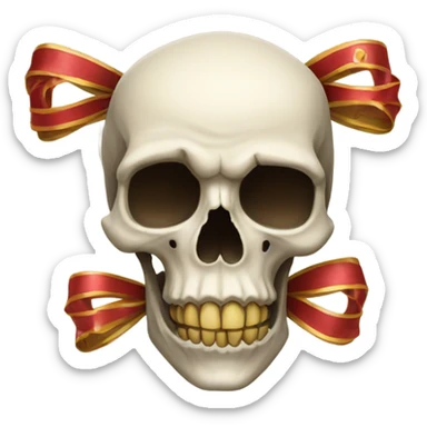 A Skullwith a bow sticker