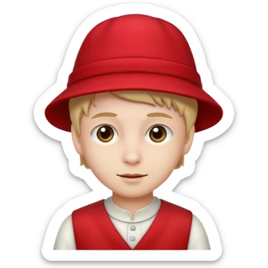 red hat and red dress boy sticker