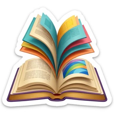 an open book with wallpaper samples. sticker