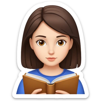 Brunette girl reading  sticker