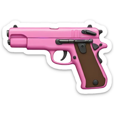 Pink gun sticker
