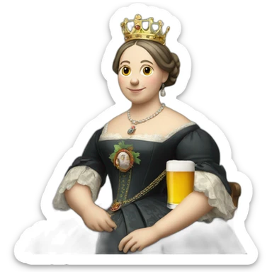 Queen Victoria with Beer sticker