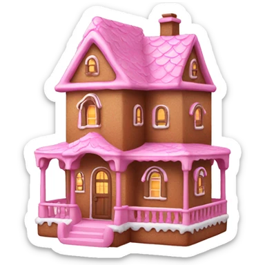 Cute pink gingerbread mansion sticker