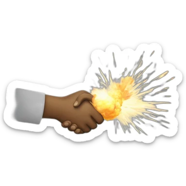 epic handshake with explosions sticker