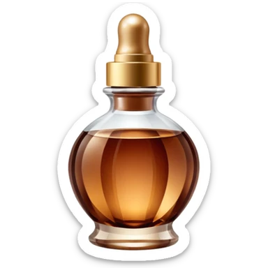 Organic cosmetic in a brown cristal bottle sticker