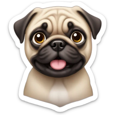 little cute pug sticker