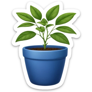 Plant in a blue pot sticker