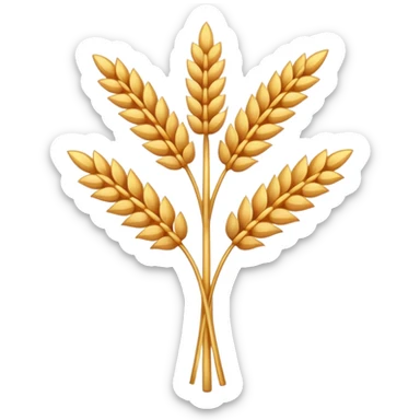 Minimalist emoji-style icon representing celiac disease: a golden wheat stalk with a bold red ‘no’ cross on top, flat design, clean lines, simple shapes, high contrast, centered on a transparent or white background, friendly but clear medical symbol, vector-style, smooth edges. sticker