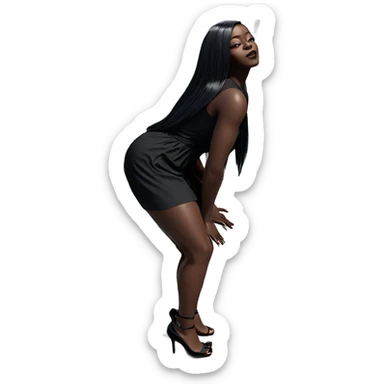 dark beauty in black dress sticker