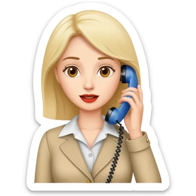 woman talking on the phone sticker