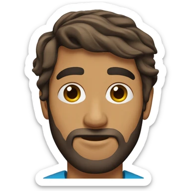 indian-college-man-wavy-hair-long-beard-thin eyebrows sticker