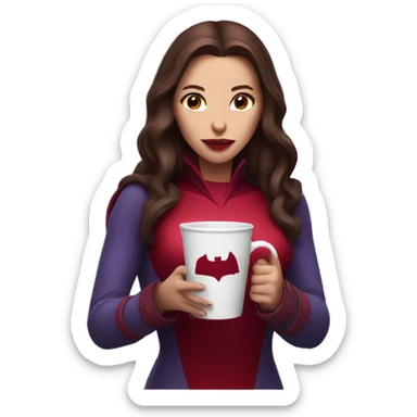 Scarlet Witch holding a cup  sticker