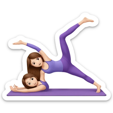 Pilates teaser, girl brown hair sticker