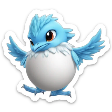 crazy funny stupid Articuno pokemon baby's realistic boku no pik o egg dual art artist sticker