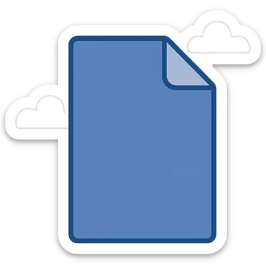 very simple flat color clip art of a single sheet of paper, minimal, no text sticker