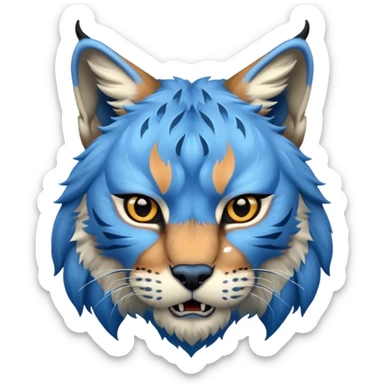 Tête de lynx : très très très féroce et très méchant et tout bleu sticker