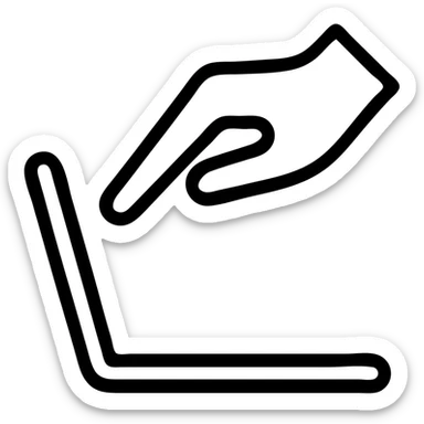 a hand closing a laptop, clear gesture, minimal style, bold lines sticker