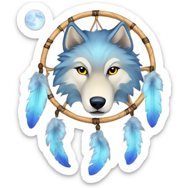 Celestial wolf dream catcher  sticker