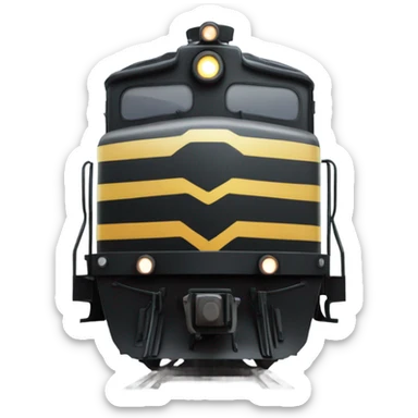 A electric locomotive was with black oval eyes  sticker