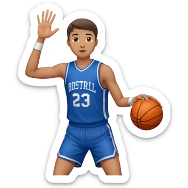 A man with a basketball, shooting it sticker