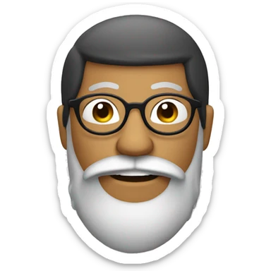 round mexican man with beard and glasses sticker