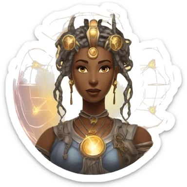 Technomancy Goddess is a mystical being who controls both magic and technology. She can cast spells on technological networks. Her powers blend the ancient art of magic with advanced cybernetics and technology. She can command machines sticker