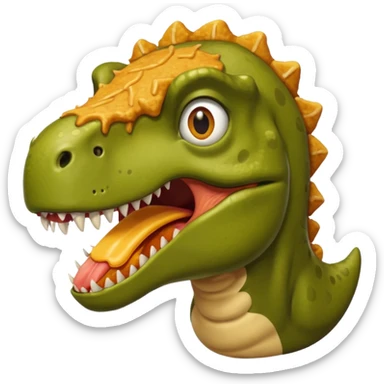 Trex scared of chicken nugget sticker