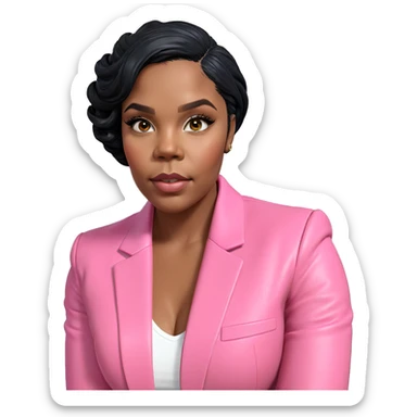 dark beauty in pink jacket sticker