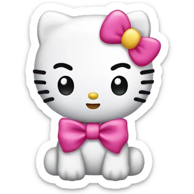 hello kitty with a bow sticker