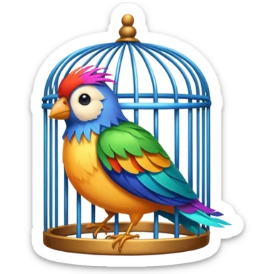 bird in cage sticker
