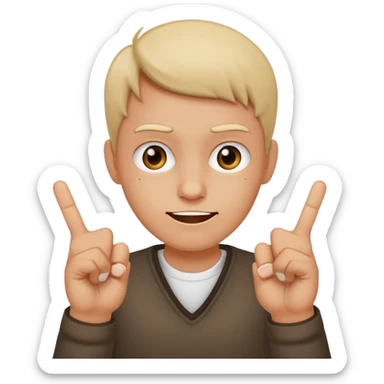 Mischievous with 2 middle fingers sticker