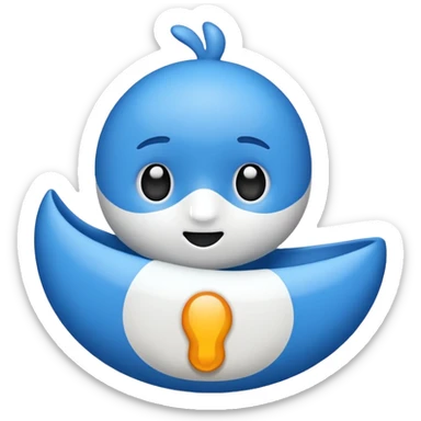 Verificación azul con un chulito blanco sticker