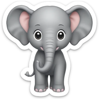 Baby elephant sitting sticker