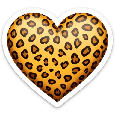 Leopard print heart sticker
