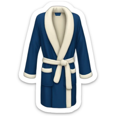navy blue bath robe without logo sticker