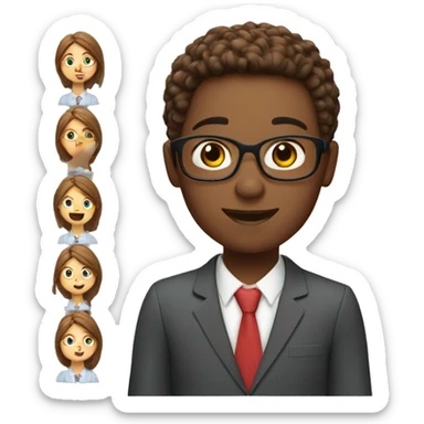 young teacher with chestnuthair teaching pupils  sticker