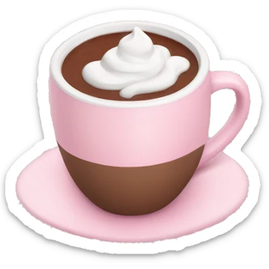 Aesthetic hot chocolate in light pink cup sticker