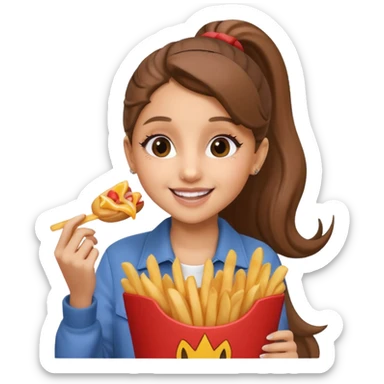 ariana grande munching fries sticker