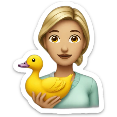 Lady with a duck sticker