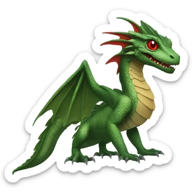 Basilisk with wings and red eyes sticker