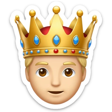 erstelle mir ein Prinz Emoji mit einer Krone auf dem kopf sticker