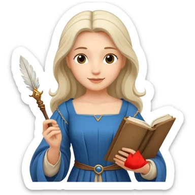 medieval female poet sticker