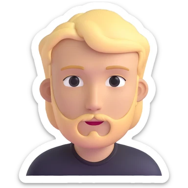 young man with blonde hair and minimal facial hair sticker