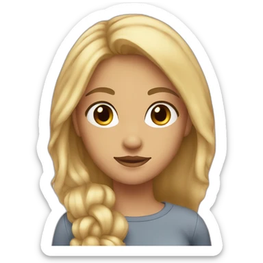 19 years old girl with blond hair and brown eyes sticker