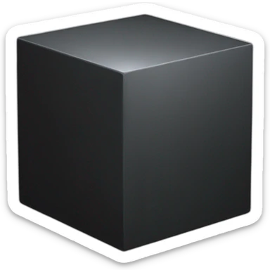 solid black cube sticker
