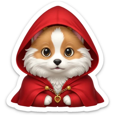 Pet in red cloak sticker